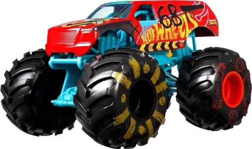 Hot Wheels GWL09 Monster Trucks 1:24 Scale Die-Cast Assortment for Kids Age 3-8 Years Old,with Big Wheels for Crashing and Smashing​, Multicolor, 12.0 cm*19.0 cm*14.0 cm