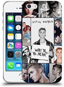 Official Justin Bieber Grid Poster Purpose Soft Gel Case Compatible for Apple iPhone 5 / iPhone 5s / iPhone SE 2016