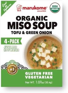 Marukome Organic Miso Soup Tofu & Green Onion, Instant Miso Soup, Gluten Free, No Preservatives, USDA Organic 4 packets Inside, 1.07 oz