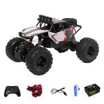 ELECTROBOTIC Off-Roader 4x4 RC Car | True 4-Wheel Drive | High-Speed Monster Truck with Bright Headlights | 1-Hour Playtime | Type-C Rechargeable | Remote Control Car for Kids & Adults - Red