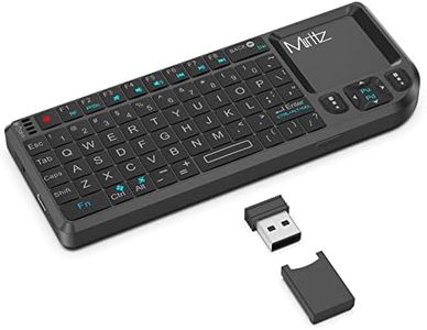 Miritz 2.4GHz Mini Wireless Keyboard with Touchpad, Lightweight Rechargeable Ultra Mini Thin USB with RGB Backlit Keyboard, Plug and Play, Fits for HTPC, for PS3/4