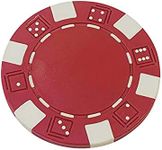 WE Games Clay Poker Chips with Stripes and Dice, 11.5 Gram, Includes 25, Red