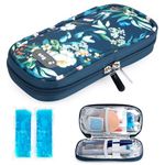 YOUSHARES Insulin Travel Cooler Case with 2 TSA Ice Packs Insulin Pen Case Diabetes Bag for Insulin Syringe Needle,Ozempic, Injector, EpiPen, Diabetic Supply and Medication Cooler (Camellia Flower)