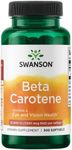 Swanson Beta-Carotene Vitamin A 25000 IU Softgels - Skin, Eye, and Immune System Health - Antioxidant Support - 7500 mcg (300 Softgels)