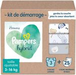 Pampers - Harmony Hybrid Starter Pack, 3 Washable Diapers + 25 Disposable topsheets - 1 Pack