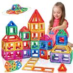 Magnetic Tiles Toddler Toys - Toy for 3 4 5 Year Old Boys Girls Magnetic Blocks with Numberblocks for Kids STEM Educational Toy Birthday Gifts for Kid 4-6 Christmas Magnet Tiles Building Blocks