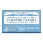 Dr. Bronner's Pure-Castile Bar Soap - Baby Unscented, 5oz. Bars (Pack of 3)