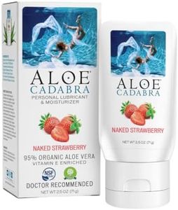 Personal Lubricant, Naked Strawberry Flavored Natural Lube for Sex, Oral, Women, Men & Couples, 2.5 Ounce Aloe Cadabra