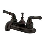 Kingston Brass KB605NML Restoration 4-Inch Centerset Lavatory Faucet with Metal Lever Handle, Oil Rubbed Bronze