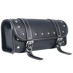 Motorcycle PVC Faux Leather Tool Bag|Universal Fork Bag|Motorcycle Handlebar Bag|Motorcycle Tool Bag|Motorcycle Roll Bag| Saddlebags|Handlebar Bag| Sissy Bar Storage ToolBag|Black38