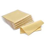 SEVENWELL 50pcs Jewelry Cleaning Cloth Yellow Polishing Cloth for Sterling Silver Gold Platinum Small Polish Cloth 8x8cm