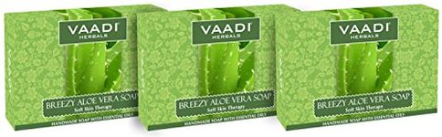 Vaadi Herbals Soap Bar Breezy Aloe Vera Natural Soap Antibacterial Soap For All Skin Type Sulfate Free 3 X 75 G