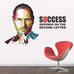 StickMe 'Success Depends On You - Steve Jobs - Office - Inspirational - Motivational - Quotes - Wall Sticker ' -SM675 (Multi Colour, Vinyl - 85cm X 55 cm)