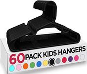 Utopia Home 60 Pack Kids Hangers - Plastic Baby Hangers for Closet - Children's Hangers for Clothes & Infant Hangers for Closet - Ideal for Everyday Standard Use (Black, Pack of 60)