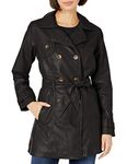 Urban Republic Women's Juniors Distressed Faux PU Jacket, Black, 2X