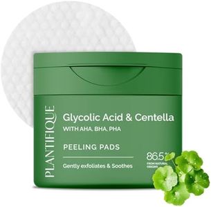 PLANTIFIQUE Korean Glycolic Acid Pads with CICA, 60 Pcs - AHA, BHA, PHA Face Exfoliating Pads for Gentle Skin Renewal - Toner Pads for Cleansing All Skin Types - Vegan Formula & Refillable Container