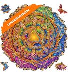 UNIDRAGON Original Wooden Jigsaw Puzzles - Mandala Inexhaustible Abundance, 200 pcs, Medium 9.8"x9.8", Beautiful Gift Package, Unique Shape Best Gift for Adults and Kids