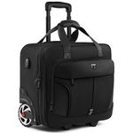 Rolling Laptop Bag, 17.3 inch Rolling Briefcase for Men Women, Laptop Briefcase on Wheels, Overnight Bags Carry On Bag, Water-Proof Travel Bag with USB Port for Business Travel