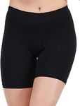 PandaWears Plus Size Women Shorts - Stretch Fit (6XL, Black)