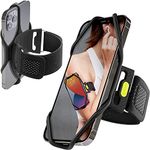 BONE Run Tie 2 Phone Armband Holder for Running, Armband Universal Phone Holder, Fits 4.7" to 7.2" Phone, for iPhone 15 14 13 12 Pro XS XR Samsung Galaxy S24 S23 Note 20 Plus, Black, Arm 9.8 to 15.7"