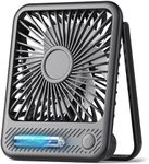 Koonie Desk Fan, Ultra Quiet 2.5-11h Battery Operated Small USB Fan with Strong Wind, 180° Tilt Folding and 3 Speeds Adjustable, Battery Powered Mini Personal Fan for Office Bedroom Desktop