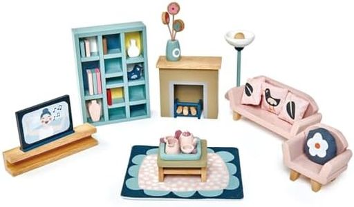 Tender Leaf Toys - Dovetail Dollhouse Accessories - Detailed Ultra Stylish Wooden Furniture Sets and Room Decor - Encourage Creative and Imaginative Fun Play for Children 3+ (Dovetail Sitting Set)