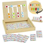 Wooden Montessori Sorting Toys for 3 4 5 6 Year Olds Girls Boys Educational Learning Stacking Toys Logic Puzzles Toddler Board Games for Kids with Sand Timer Wooden Toy 3 4 5 6 Year Old Girl Boy Gifts