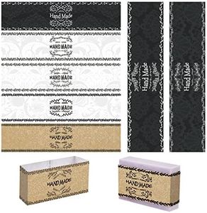 PH PandaHall 90pcs Wrap Paper Tape, 9 Style Vintage Band Label Crafts Wrapper Sleeves Covers Vertical Tags for Handmade Soap Lotion Bars Bath Gift Wrapping, 21x5cm/8.5x1.9 inch