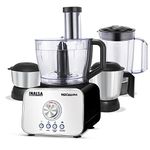 Inalsa Food Processor For Kitchen With Mixer Grinder Juicer,Copper Motor 1000 Watt,25 Speeds Knob,14 Functions,3 Pre-Set Buttons,Food Grade Blender Jar,304 Ss Grade 2 Jars- Inox 1000 Plus