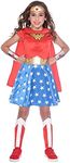 Amscan 9906082 Child Girls Official Warner Bros DC Comics Licensed Wonder Woman Classic Fancy Dress Costume (4-6 years)