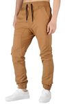 ITALYMORN Men Pants Elastic Waist Sweatpants Joggers with Pockets (Tan, Medium)