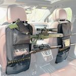 2 PCS automotive Gun Racks Gun Sling Bag Gun Seat Organizer Car Accessory with Storage Pockets Tactical Car Seat Back Gun Rack Truck Gun Holder Gun Rack(BK)