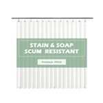 EHZNZIE Shower Curtain Liner Light Weight PEVA, Shower Liner 72x72 Inches, Waterproof, No Chemical Smell with 12 Rust Proof Metal Grommets for Bathroom Shower Curtain, White