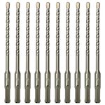 FF ERA 10-Pack SDS Plus 1/4" x 6" Rotary Hammer Drill Bits, Carbide Tipped for Brick, Stone and Concrete