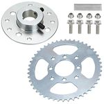 YOXUFA 420 48T Rear Drive Sprocket 8 Hole 1"Bore Go Kart Hub with 1/4 Keyway Hardware Kit for Go Cart Mini Bike Silver Parts