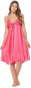 Casual Nights Women's Satin Lace Camisole Nightgown - Red - X-Large