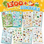 Animal Stickers, Stickers for Kids Assortment Set 1300 PCS, 8 Themes Collection for Children, Teacher, Parent, Grandparent, Kids,Craft,School, Scrapbooking,Present Idea for Children,Christmas stickers