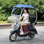 KASOI Universal Motorcycle Sunshade Cover, Motor Scooter Sun Shade Rain Cover Waterproof, Umbrella Waterproof Fold-Away Mobility Scooter Canopy,Blue