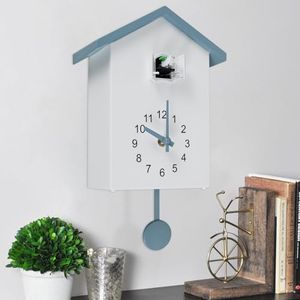 Cuckoo Clock with Chimer Minimalist Cuckoo Sound Clock with Pendulum Delicate Cuckoo Clock Bird House Battery Powered Cuckoo Wall Clock for Wall Art Home Living Room Kitchen Office Decoration