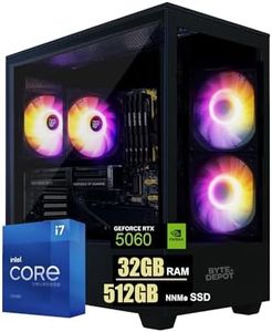 BYTE DEPOT Gamer Xtreme Gaming Desktop PC - Intel Core i7, 32GB DDR RAM, 512GB PCIe SSD, NVIDIA GeForce RTX 5060 8GB GDDR7, WiFi 6 Ready & Windows 11 Pro