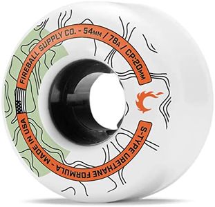 Fireball Terra 54mm Skateboard Wheels – USA Made 78a Skateboard Wheels 54mm – Soft Filmer Cruiser Skateboard Wheels (Set of 4 Soft Skateboard Wheels) (White)