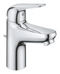 GROHE Swift QuickFix – 1 Lever Basin Mixer Tap with Pop-Up Waste Set (S-Size 162 mm, 28 mm Ceramic Cartridge, Energy & Water Saving, Tails 3/8 Inch, Easy to Fit with GROHE QuickTool), Chrome, 24322001