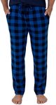 Fruit of the Loom Men's Fleece Pajama Pant, Blue Buffalo Plaid, Medium