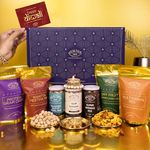 Healthy Treat Diwali Signature Gift Hamper | Roasted Snacks Gift Box with Vastu Turtle, Brass Diya and Diwali Greeting Card | Diwali Gift Hampers | Sweet and Savory Snacks Diwali Gift Box | Wholesome Corporate Gifting | Healthy Snacks Diwali Gift Hamper for Gifting