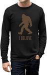 TeeStars Men's - Bigfoot I Believe Long Sleeve T-Shirt XX-Large Black