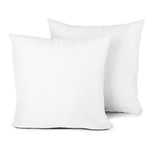 TOPGREEN Goose Feather & Down Pillow Inserts 2 Pack | 18 x 18 Square Organic Pillows for Bed, Sofa, and Couch | 100% Cotton Shell, Soft Medium Decorative Pillow Core Set of 2 (White)