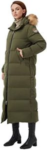 Fitouch Women's Waukee Long Down Coat Parka Jacket | 750+ Fill Power | Full-Length, Olive_fullcuard_balancewarmer, Large