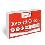 Silvine A6 White Record Cards - Lined with Headline, 100 Cards Per Pack (Size 6x4")