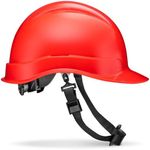 ACERPAL Cap Style Non-Vented Red Solid Color OSHA Hard Hat with 6 Point Suspension