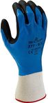 SHOWA 845-377L-08 377 Nitrile Foam Coating on Nitrile Glove with Polyester/Nylon Knit Liner,Blue , Large (Pack of 12 Pairs)